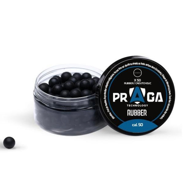 50 Billes PRAGA caoutchouc calibre 0.50 1,4gr.