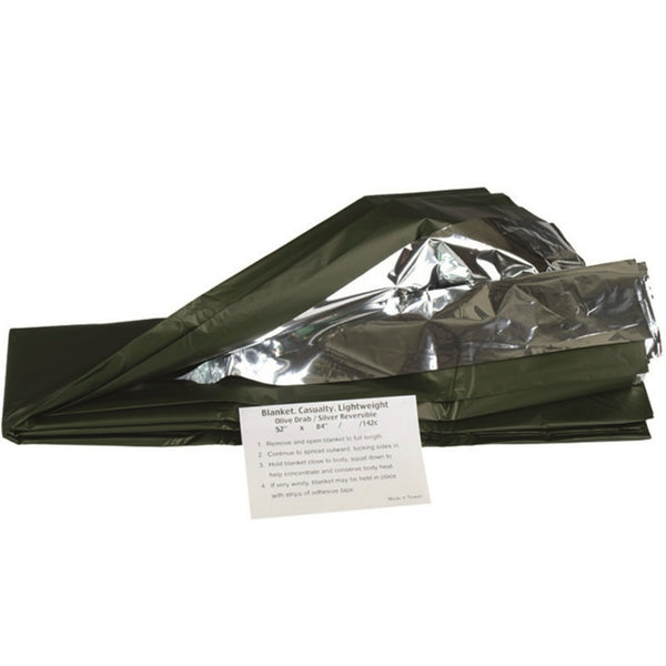 Couverture de survie argent/vert olive