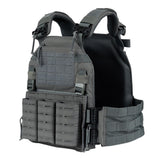 Gilet tactique porte-plaque lasercut QR GRIS