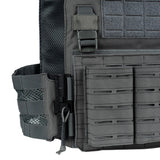 Gilet tactique porte-plaque lasercut QR GRIS