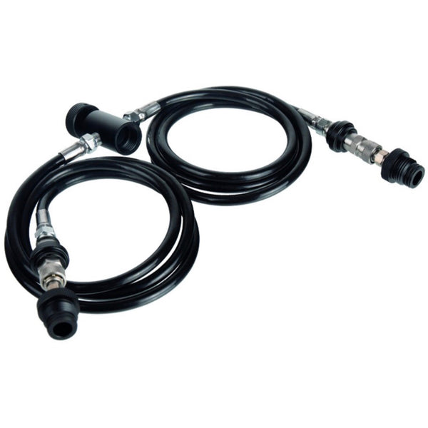 Dual Powair flexible air hoses with quick connect and shut off valves