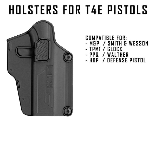 Rigid holster for T4E handguns (for right-handed)