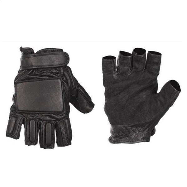 Leather mittens BLACK