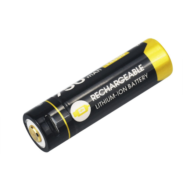 14500 - 750 mAh rechargeable battery (integrated charger)