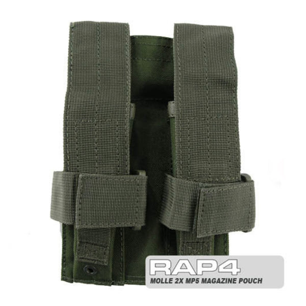 Double magazine pouch with flap for long magazine OLIVE GREEN