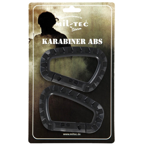 Mousquetons tactiques ABS NOIR (lot de 2)