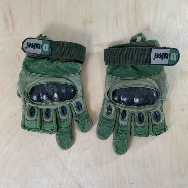 USED ​​- OLIVE GREEN gloves - size L