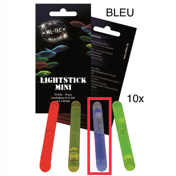 10 Mini cyalumes (light sticks) 4cm BLUE